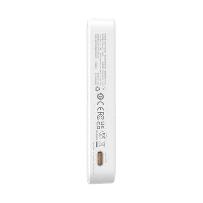 Externe Draadloze Batterij Baseus MagPro PPCXZ05, 5000mAh, 20W, PD + FQI, 1 x QI - 1 x USB-C, Wit P10064101223-00