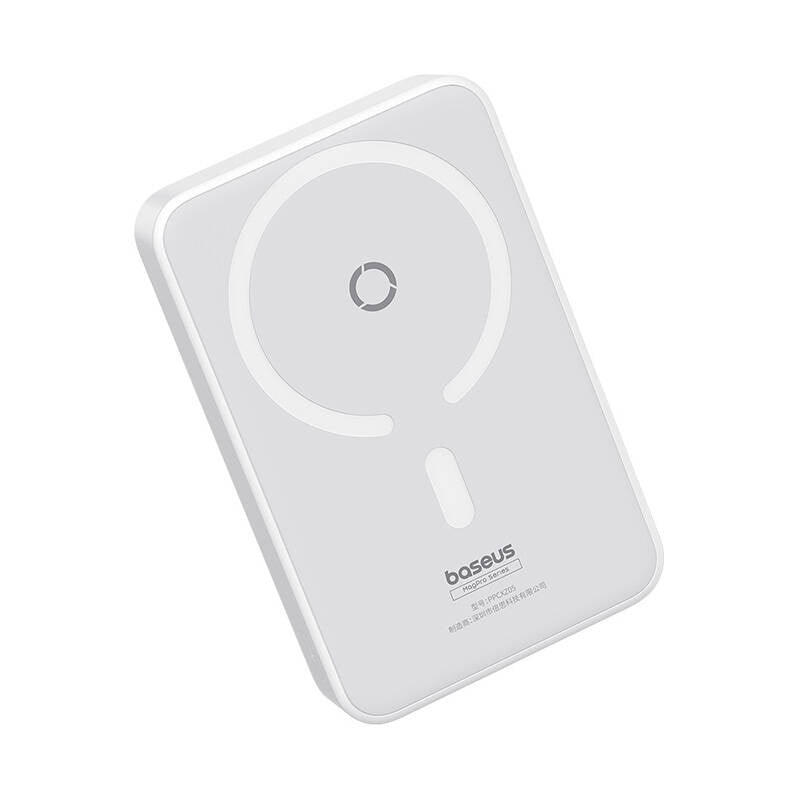Externe Draadloze Batterij Baseus MagPro PPCXZ05, 5000mAh, 20W, PD + FQI, 1 x QI - 1 x USB-C, Wit P10064101223-00