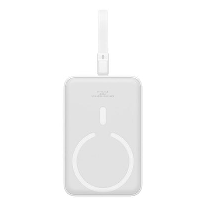 Draadloze Externe Batterij Baseus Magnetic Mini, 10000mAh, 20W, PD + FQI, 1 x Lightning - 1 x QI - 1 x USB-C, Wit P10022109223-00
