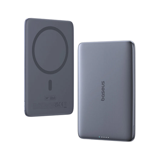 Draadloze Externe Batterij Baseus PicoGo AM41, 5000mAh, 20W, PD + FQI, 1 x QI - 1 x USB-C, Grijs P1007680C813-00