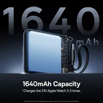 Draadloze Externe Batterij Baseus EnerFill FW11 voor Apple Watch Series, 1640mAh, 5W, 1 x QI, Zwart E0205301