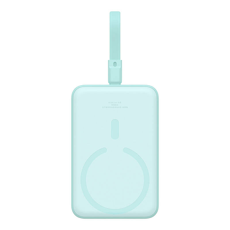 Draadloze Externe Batterij Baseus Magnetic Mini, 10000mAh, 20W, PD + FQI, 1 x Lightning - 1 x QI - 1 x USB-C, Groen P10022109333-00