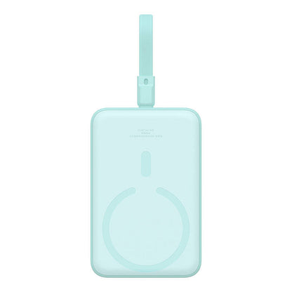 Draadloze Externe Batterij Baseus Magnetic Mini, 10000mAh, 20W, PD + FQI, 1 x Lightning - 1 x QI - 1 x USB-C, Groen P10022109333-00