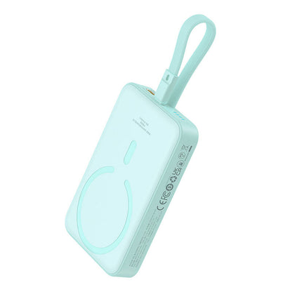 Draadloze Externe Batterij Baseus Magnetic Mini, 10000mAh, 20W, PD + FQI, 1 x Lightning - 1 x QI - 1 x USB-C, Groen P10022109333-00