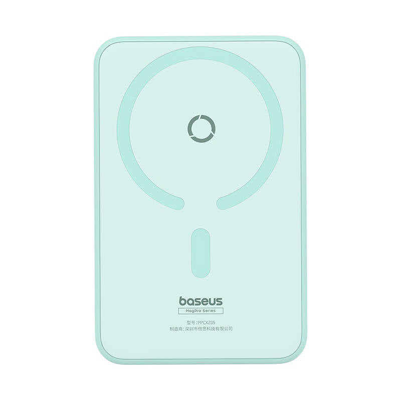 Externe Draadloze Batterij Baseus MagPro PPCXZ05, 5000mAh, 20W, PD + FQI, 1 x QI - 1 x USB-C, Groen P10064101333-00