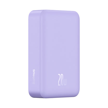 Externe Draadloze Batterij Baseus Magnetic Mini, 20000mAh, 20W, PD + FQI, 1 x QI - 1 x USB-C, Paars PPCX150005