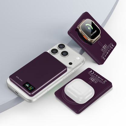 Draadloze powerbank Blavec BJ-03 Slim, 10000 mAh, 22,5 W, PD + FQI, 1 x QI - 1 x USB-C, paars
