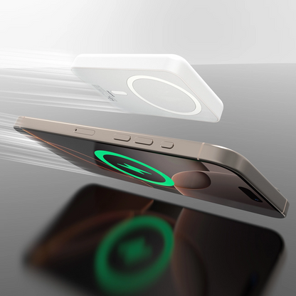 Dudao K26s Externe Draadloze Batterij, 5000mAh, 20W, PD + FQI, 1 x QI - 1 x USB-C, Wit