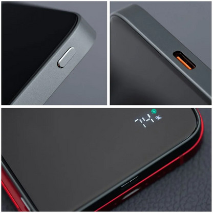 Draadloze Externe Batterij Forcell F5K8, 5000mAh, 15W, PD + FQI, 1 x QI - 1 x USB-C, Zwart