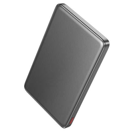 Draadloze Externe Batterij HOCO Q26, 5000mAh, 20W, PD + FQI, 1 x QI - 1 x USB-C, Grijs