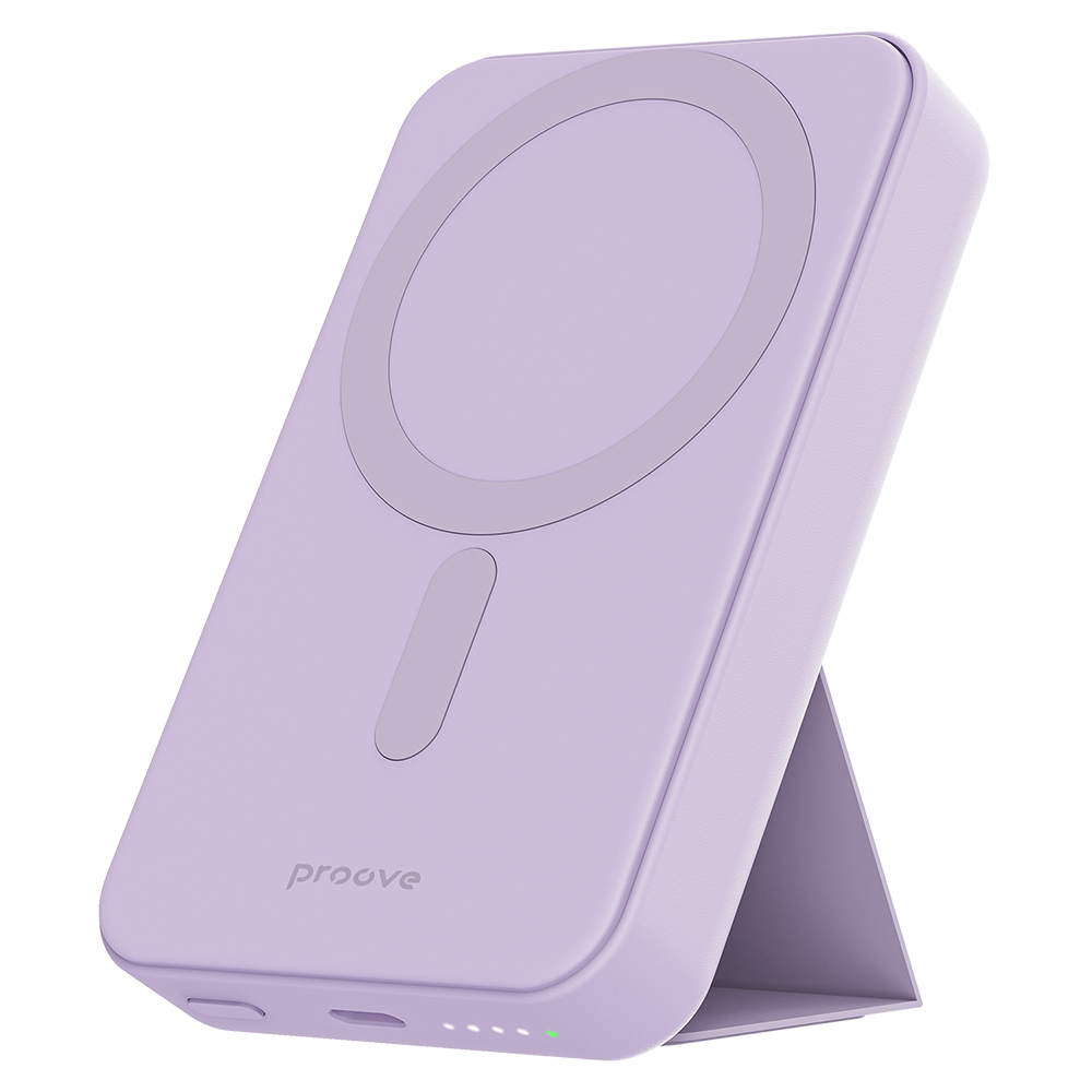 Externe Draadloze Batterij Proove Hyperion, 10000mAh, 20W, PD + FQI, 1 x QI - 1 x USB-C, Paars