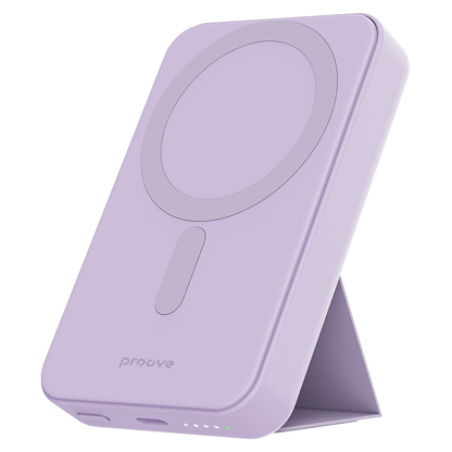 Externe Draadloze Batterij Proove Hyperion, 10000mAh, 20W, PD + FQI, 1 x QI - 1 x USB-C, Paars