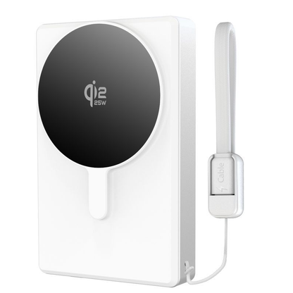 Draadloze Externe Batterij Tech-Protect PB40 LifeMag, 10000mAh, 25W, PD + FQI, 1 x QI - 1 x USB-C, Zilver