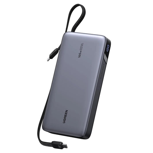 Externe Batterij UGREEN PB726 (55995B), 25000mAh, 165W, QC + PD, 1 x USB-A - 3 x USB-C, Gri