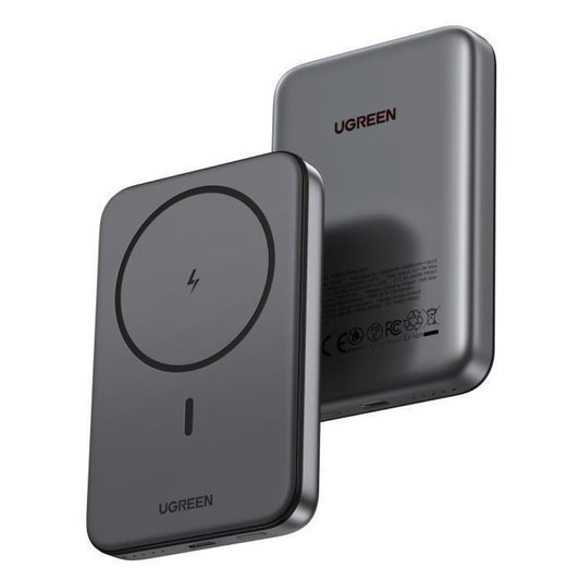 Draadloze Externe Batterij UGREEN PB561, 10000mAh, 20W, PD + FQI, 1 x QI - 1 x USB-C, Zwart