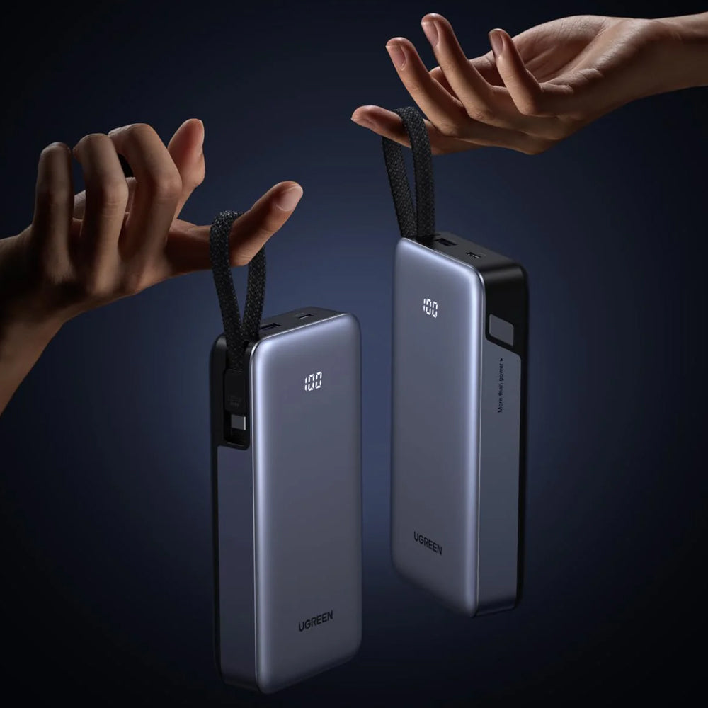 Externe Batterij UGREEN PB536 (55988B), 20000mAh, 45W, QC + PD, 1 x USB-A - 2 x USB-C, Gri