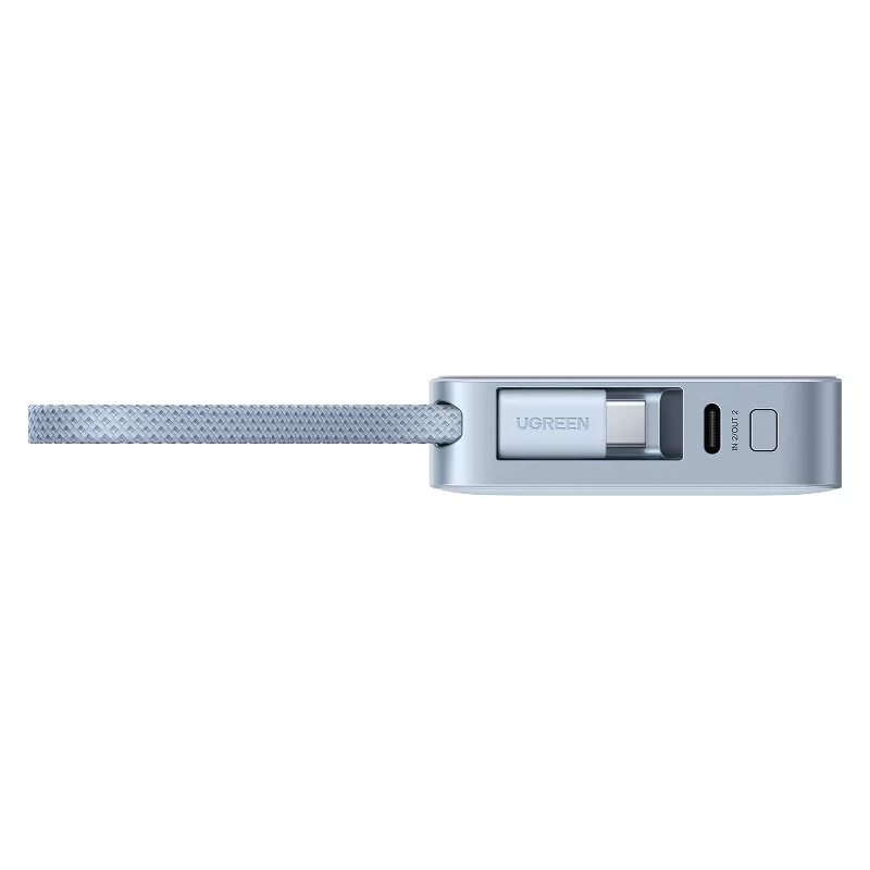 Draadloze Externe Batterij UGREEN MagFlow PB773 (65958), 10000mAh, 25W, PD + FQI, 1 x QI - 2 x USB-C, Blauw