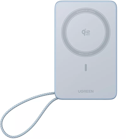 Draadloze Externe Batterij UGREEN MagFlow PB773 (65958), 10000mAh, 25W, PD + FQI, 1 x QI - 2 x USB-C, Blauw