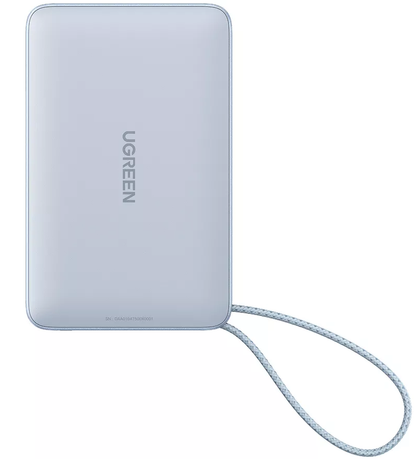 Draadloze Externe Batterij UGREEN MagFlow PB773 (65958), 10000mAh, 25W, PD + FQI, 1 x QI - 2 x USB-C, Blauw