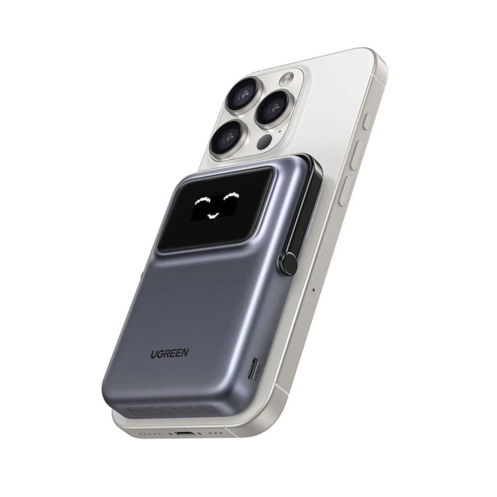 Draadloze Externe Batterij UGREEN PB764 Uno, 10000mAh, 20W, PD + FQI, 1 x QI - 1 x USB-C, Gri