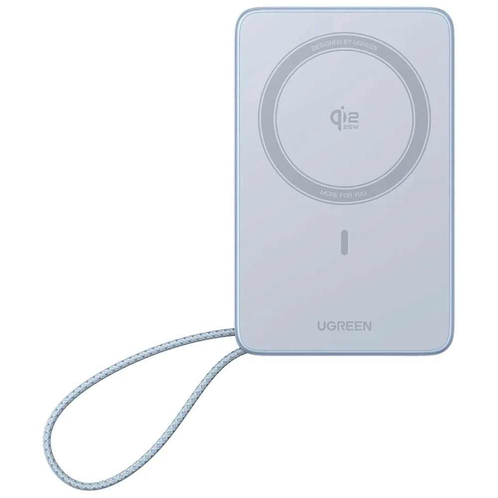 Draadloze Externe Batterij UGREEN MagFlow PB773 (65958B), 10000mAh, 25W, PD + FQI, 1 x QI - 2 x USB-C, Blauw