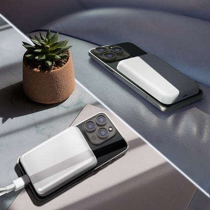 Draadloze Externe Batterij WZK WRW349YWS, 10000mAh, 20W, PD + FQI, 1 x QI - 1 x USB-C, Wit