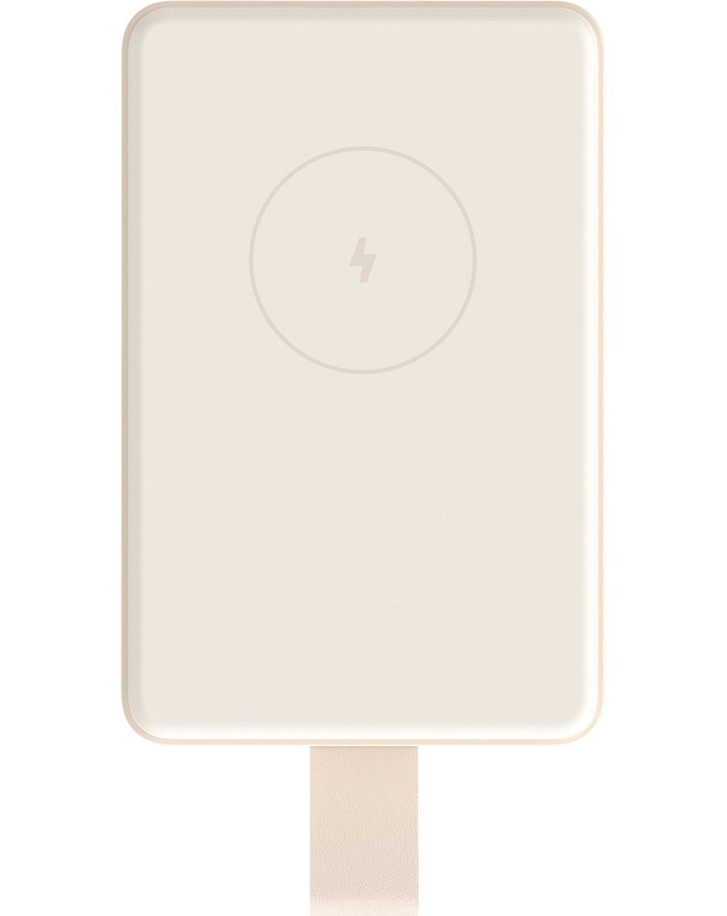 Draadloze Externe Batterij Xiaomi Mi Magnetic, 6000mAh, 15W, PD + FQI, 1 x QI - 1 x USB-C, Beige BHR9074GL