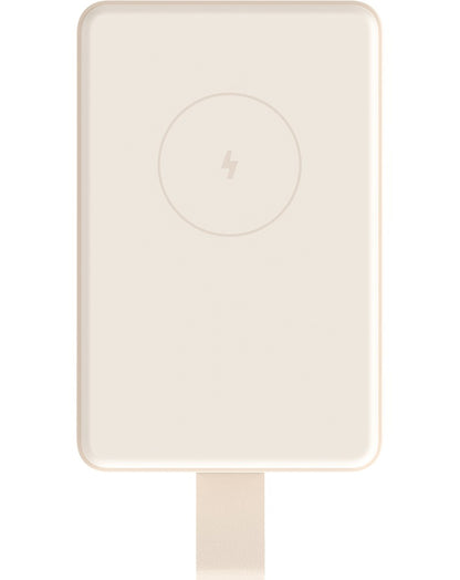 Draadloze Externe Batterij Xiaomi Mi Magnetic, 6000mAh, 15W, PD + FQI, 1 x QI - 1 x USB-C, Beige BHR9074GL