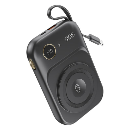 Draadloze Externe Batterij XO Design PR270, 10000mAh, 22.5W, QC + PD + QI, 1 x QI - 1 x USB-A - 1 x USB-C, Zwart