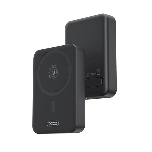 Draadloze Externe Batterij XO Design PR231, 10000mAh, 20W, PD + FQI, 1 x QI - 1 x USB-C, Zwart, Herverpakt
