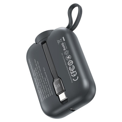 Draadloze Externe Batterij XO Design PR260, 10000mAh, 20W, PD + QI, 1 x QI - 2 x USB-C, Zwart