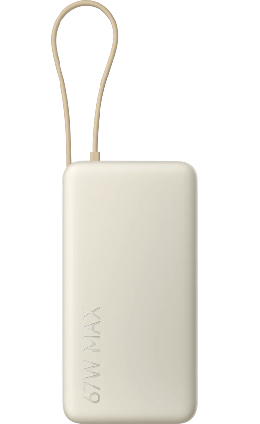 Xiaomi Externe Batterij, 20000mAh, 67W, QC + PD, 1 x USB-A - 2 x USB-C, Beige BHR08O7GL