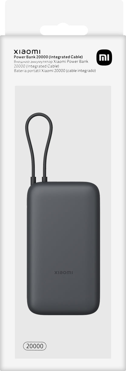 Xiaomi External Battery, 20000mAh, 22.5W, QC + PD, 1 x USB-A - 2 x USB-C, Gray BHR9740GL