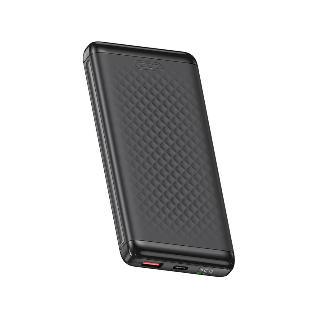 Externe Batterij XO Design PB308, 10000mAh, 22.5W, QC + PD, 1 x USB-A - 1 x USB-C, Zwart