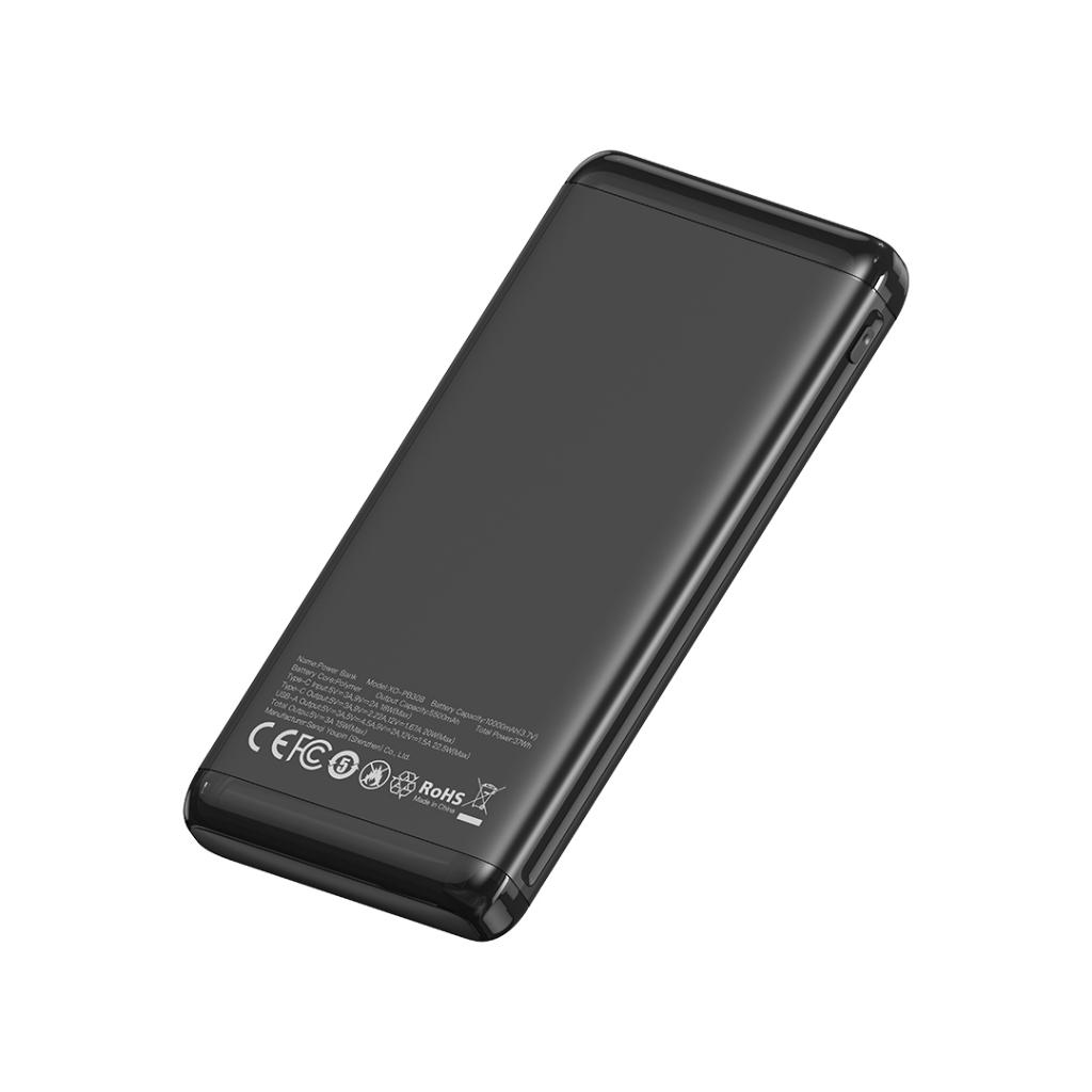Externe Batterij XO Design PB308, 10000mAh, 22.5W, QC + PD, 1 x USB-A - 1 x USB-C, Zwart
