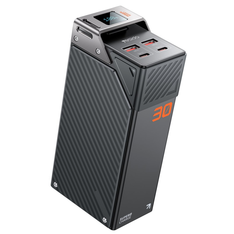 Externe Batterij Yesido YP62, 30000mAh, 22.5W, QC + PD, 2 x USB-A - 2 x USB-C, Zwart