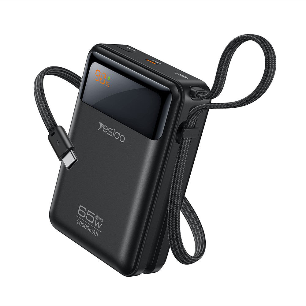 Externe batterij Yesido YP97, 20000mAh, 65W, PD, 2 x USB-C, Grijs