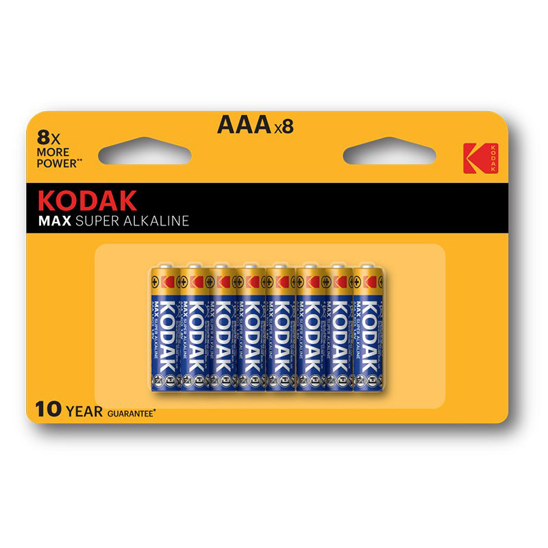Kodak Max Alkaline batterij, AAA / LR3, set van 8 stuks EKSTD30419896P8