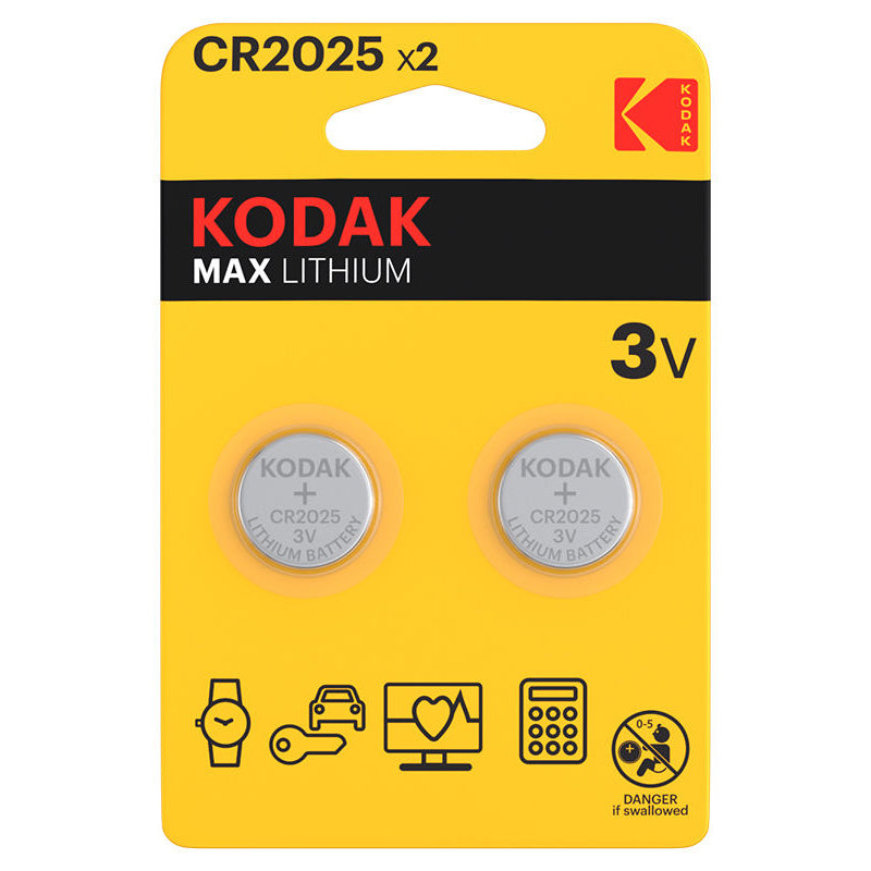 Kodak Max Lithium batterij, CR2025, set van 2 stuks