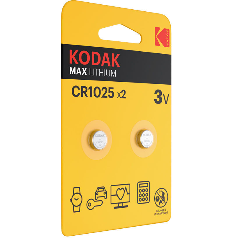 Kodak Max Lithium batterij, CR2025, set van 2 stuks
