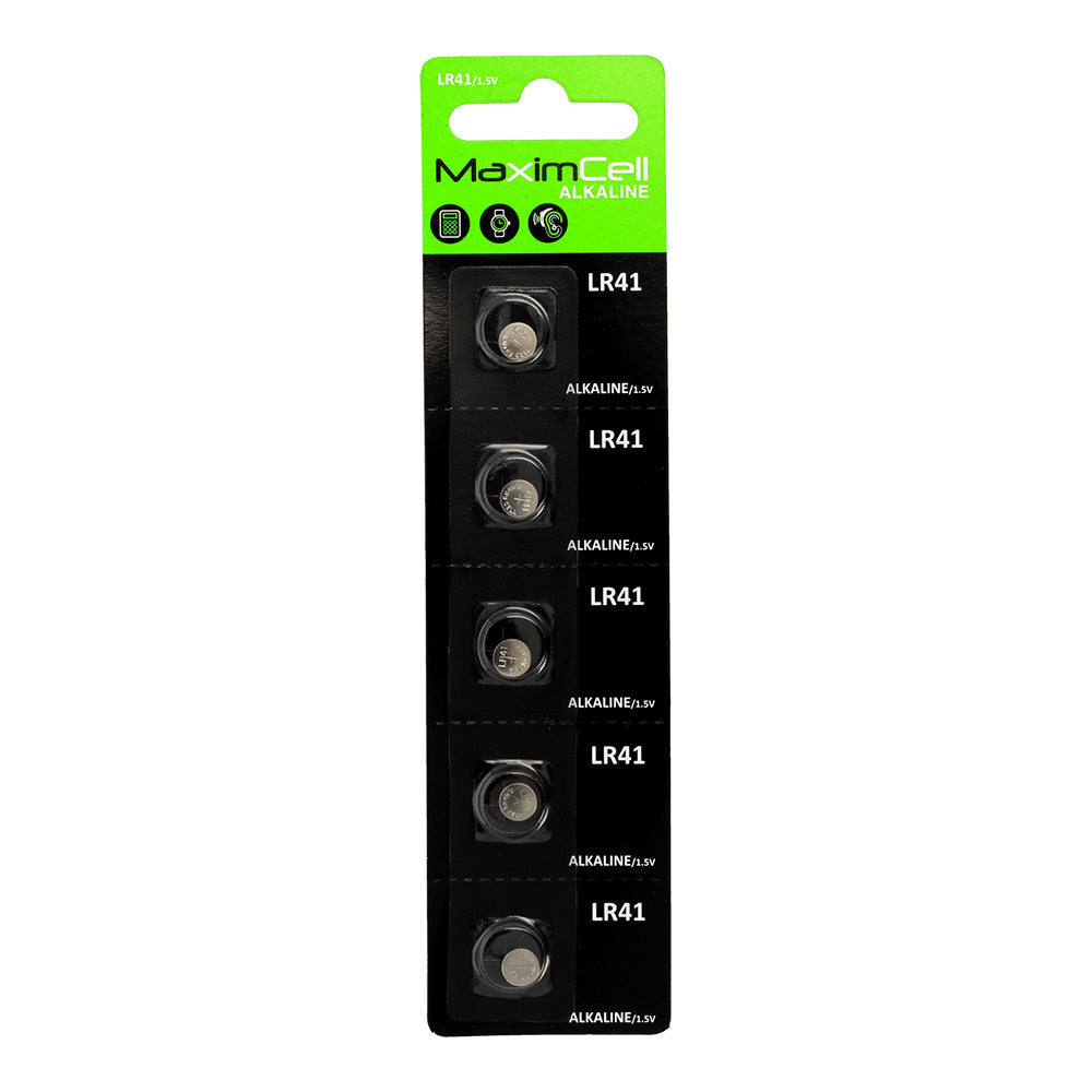 MaximCell batterij, LR41 / AG3, set van 5 stuks