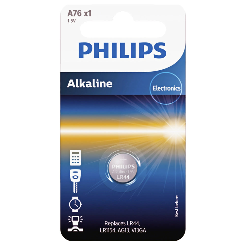Philips batterij, V13GA / LR44 Phil-A76/01B