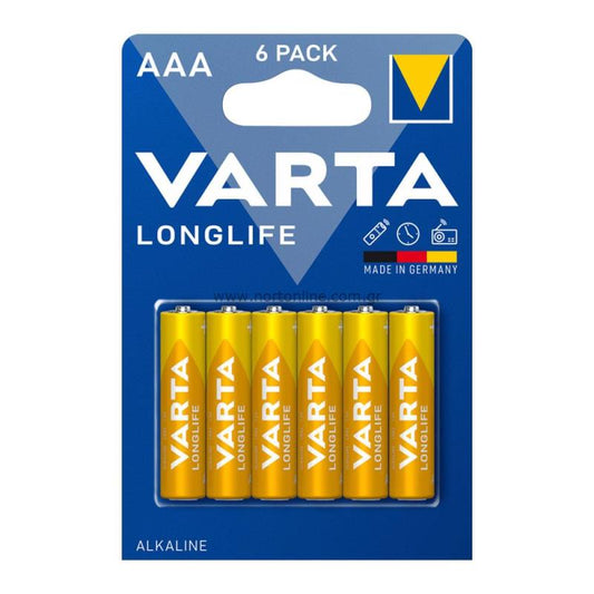 Varta Longlife 4103 batterijen, AAA / LR3, Set 6 stuks