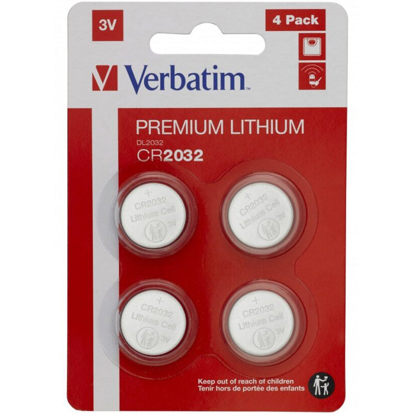 Verbatim batterij, CR2032, Set van 4 stuks 49533