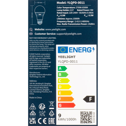 LED bulb Yeelight W4 Lite, Wi-Fi, E27, 9W, 2700K - 6500K, 806lm, Multicolor YLQDP-0011