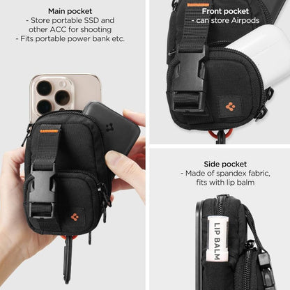 Universele MagSafe Tas voor Telefoon, Spigen, Snap Zip, Zwart