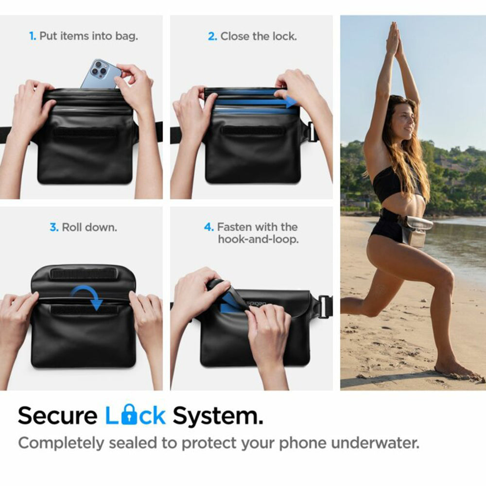 Waterdichte Spigen Aqua Shield Heuptas, Universeel, Zwart AMP04532