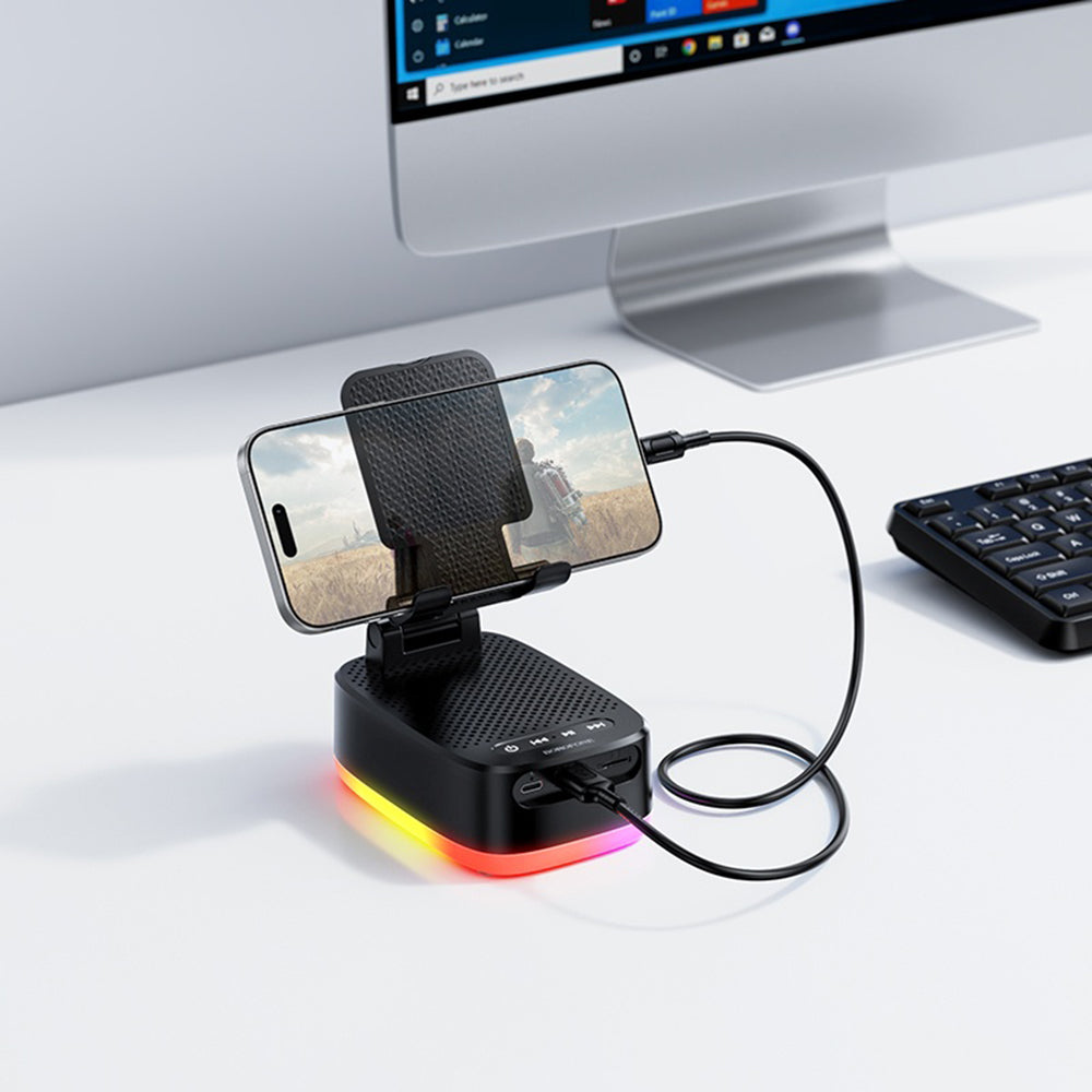 Bluetooth-luidspreker Borofone BR200 Marea 2in1, 5W, TWS, RGB, Zwart