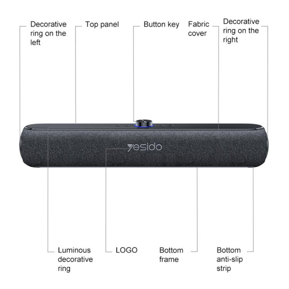 Bluetooth-luidspreker Yesido YSW42, 20W, Zwart