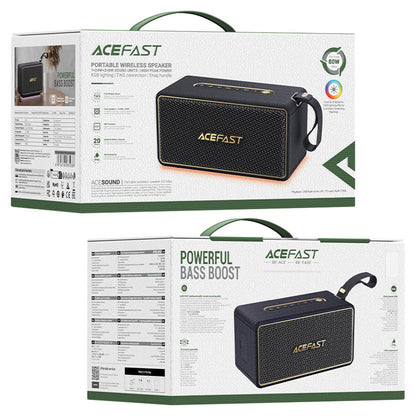 Draagbare Bluetooth Speaker Acefast K3 Max, 80W, RGB, Waterdicht, Zwart